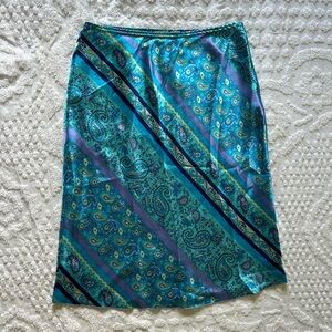 Gorgeous Vintage Skirt, Giorgio Fiorlini, Medium, blue paisley